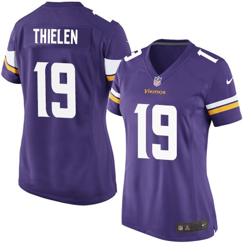 Women's Game Adam Thielen Nike Jersey Purple Home - #19 NFL Minnesota Vikings